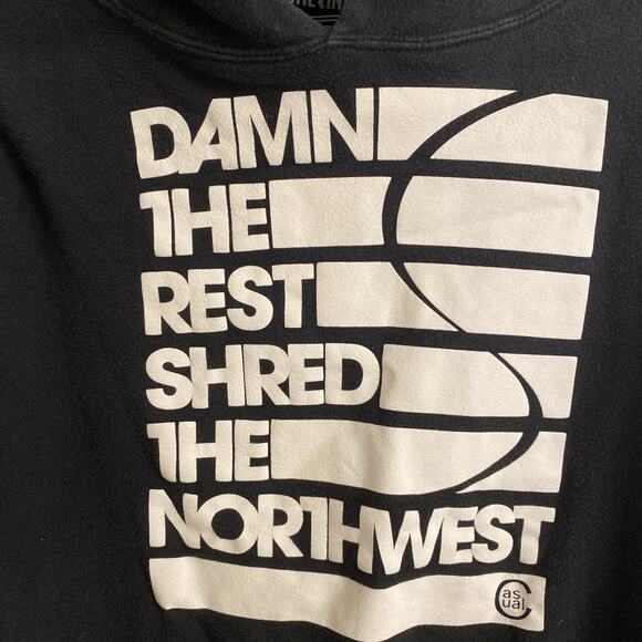 Casual Industrees Large Black Hoodie Shred The Northwest Fall School Casual - Picture 3 of 4